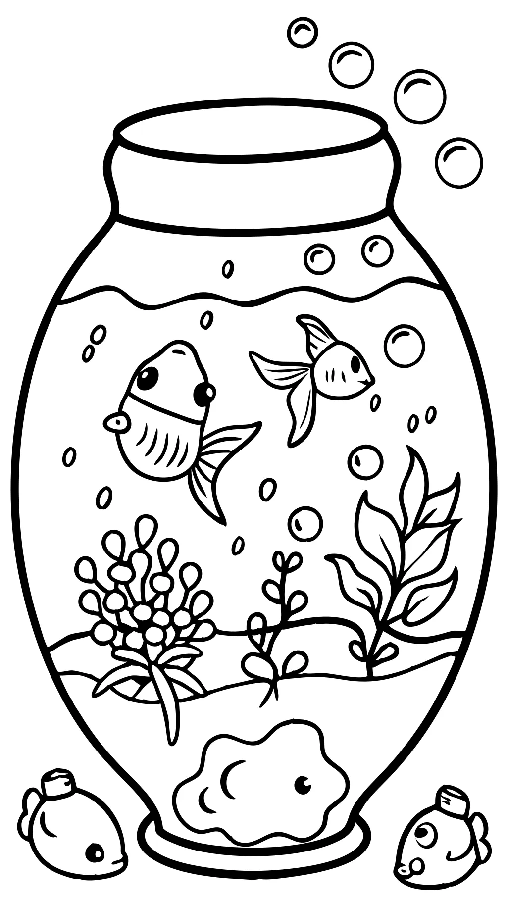 coloriage de bol à poisson